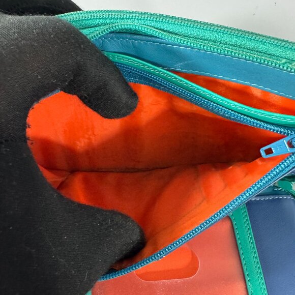 Mywalit Blue Leather Double Zip-Around Wallet - Picture 10 of 14